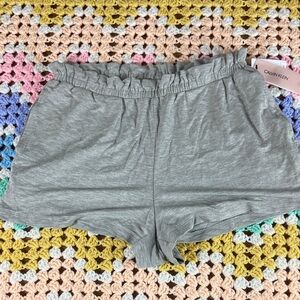Nwt new Calvin Klein soft Women's sleepwear pajama Gray Shorts ruffle small S